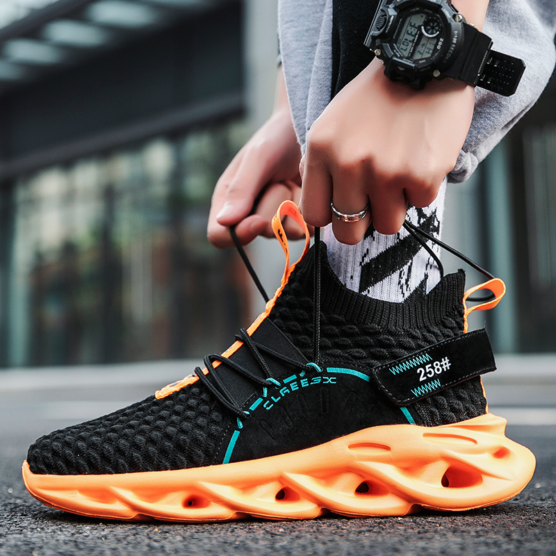 

High Quality Breathable casual shoes men's outdoor sports run comfortable mesh surface summer excellent fashion jogging student shoes, 18383-whiteblack