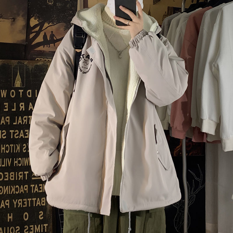 

2021 Men' Casual Oversize Warm Winter New Hooded Coats Man Thicken Zipper Hip Hop Streetwear Jackets 04ak, Gray