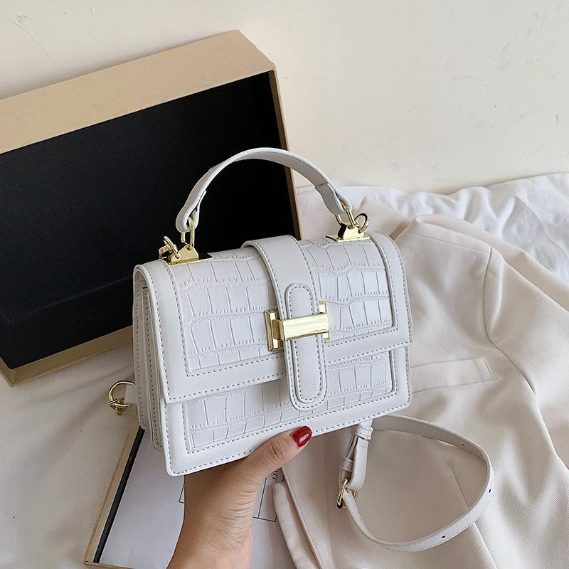 

Hand bag 2021 Korean stone cross bag casual and fashionable one shoulder small square women's, Black
