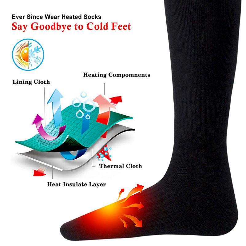 

Electric Heated Socks Electric Warming Thermal Sox Winter Hunting Warmer Winter 3.7V USB Rechargable Battery Socks, Black