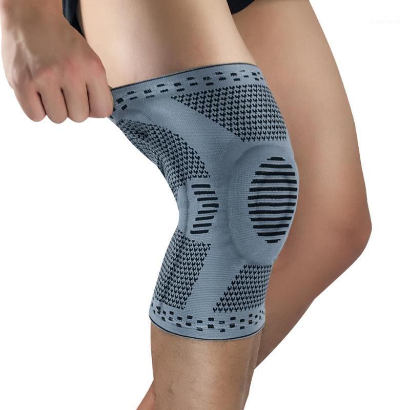 

1PC Sports Knee Pads Knee Support Silicone Spring Support Basketball Running Pad Non-slip Kneepad Fitness Protector1, Blue
