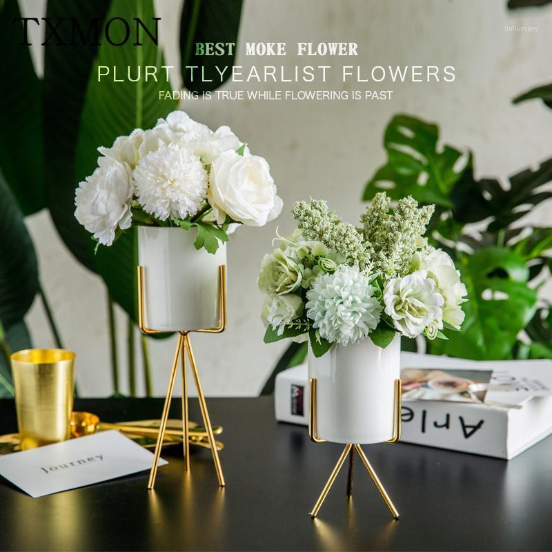 

Ins Nordic living room coffee table fake floral table Artificial dry flower bouquet decoration decoration home creative plastic1, Small