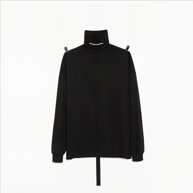 

Fashion-Mens Long Sleeve Tshirt G-Dragon Style Peaceminusone Turtle neck long sleeve Long Sleeve Shirt Black and white Top shirt