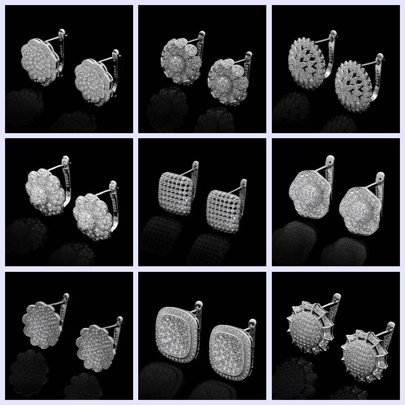 

2020 New Circle Cubic Zirconia Crystal Hoop Earrings for Women Crystal Hoops 12 Different Styles