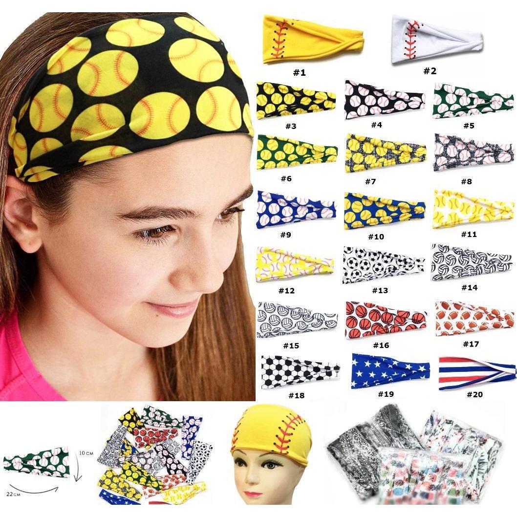 

New Baseball Sports Headband Women Men Softball Football Team Hair Bands Sweat Headbands Yoga Fitness Scarf Sport Towel 20 Colors Drsui