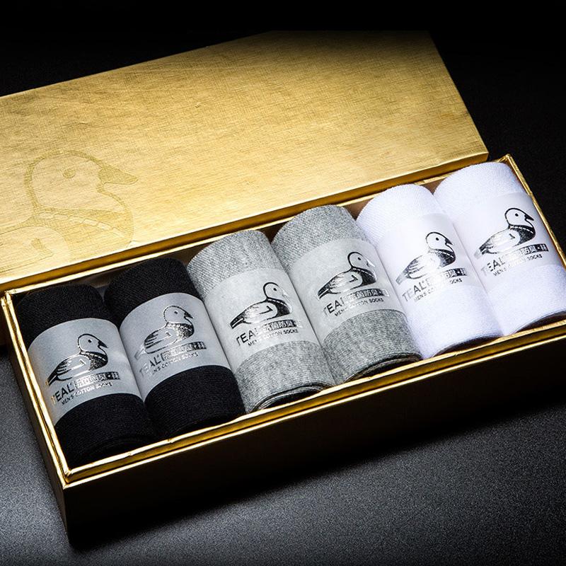 

6 Pairs Of Men's Socks Men's New Business Casual Formal Socks Cotton Long Warm Black Cotton Stockings Gifts