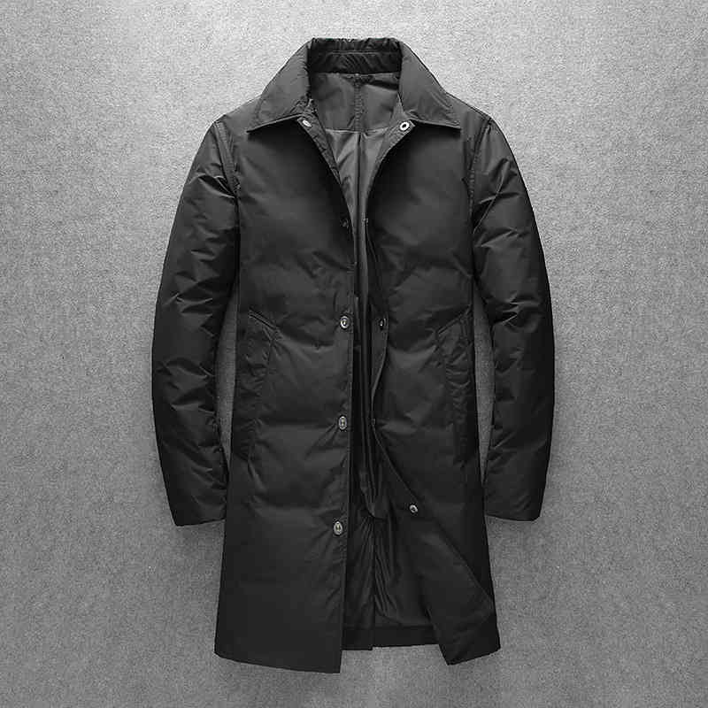 

Men's Wool & Blends men's down jacket long white duck trend winter 004X, Black