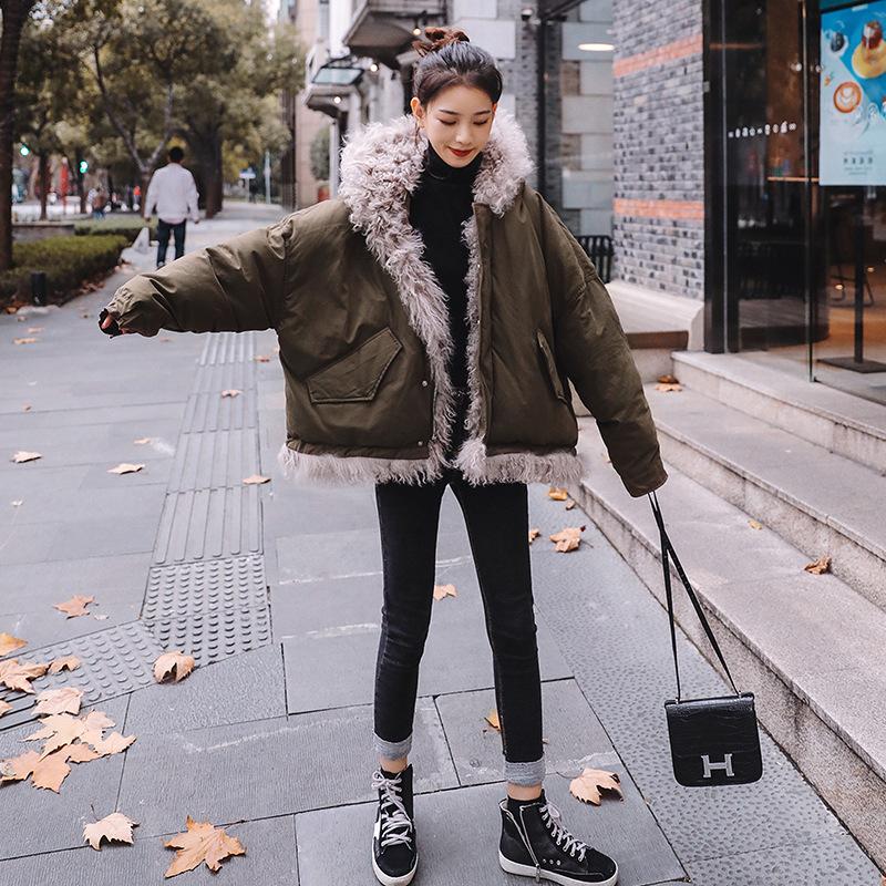 

Winter Clothes Women 2020 Korean Fashion Ladies Coats and Jackets Thick Cotton Short Coat Woman Parkas Plus Size Clothes P125, Army green