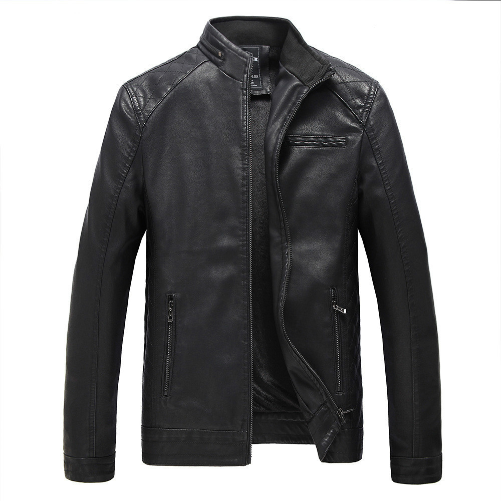 

2021 New Ailooge Autumn and Winter Clothes Leather Jackets Men in Male Casual Coats RETN, Black