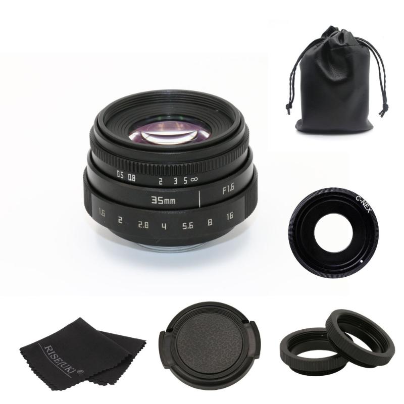 

new arrive fujian 35mm f1.6 C mount camera CCTV Lens II for Sony NEX E-mount camera & Adapter bundle black