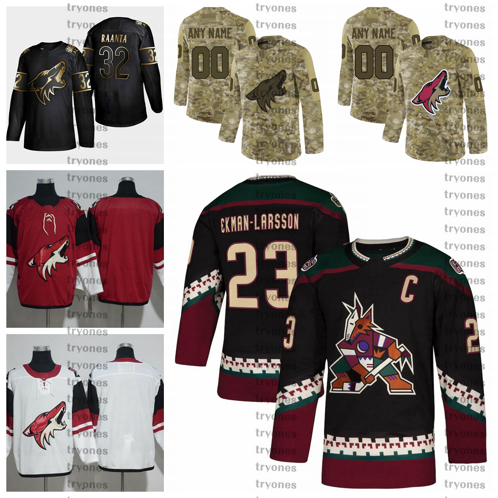 

2021 Arizona Coyotes Oliver Ekman-Larsson Stitched Jerseys Customize Vintage Black Shirts #23 Oliver Ekman-Larsson Hockey Jerseys -XXXL, White