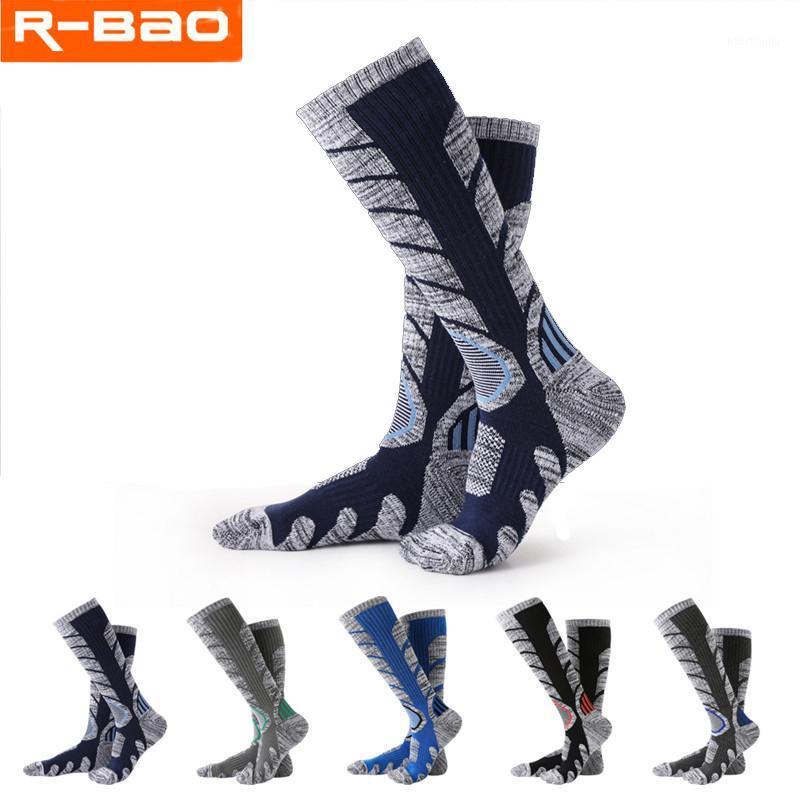 

R-BAO 1 Pair Autumn Winter Cotton Outdoor Mountaineering Hiking Ski Socks Thicken Warm Half Sports Socks For Women Men Wholesale1, Black
