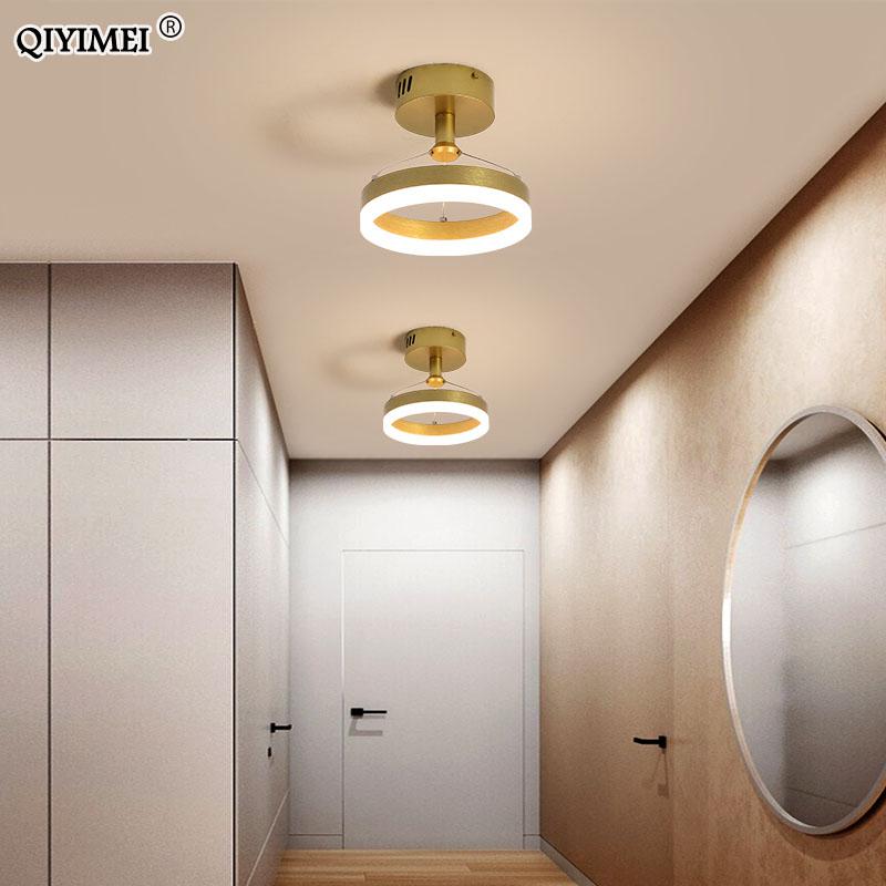 

Modern Led Chandeliers For Indoor Corridor Aisle Lights Coffee Gold Minimal Lighting personality Lustre Lamps Luminaria QIYIMEI