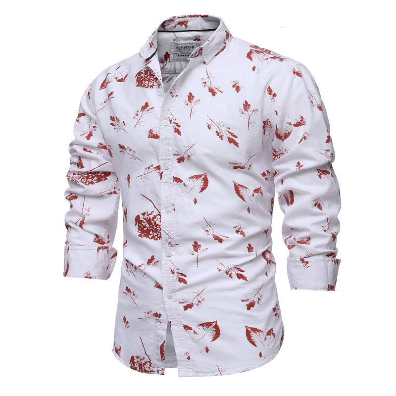 

2021 New 100% Cotton Thin Casual Male Men's Adjustments Long Sleeve Printing Shirt Fashionable Social Shirts of Men with High Quality Formal, Navy