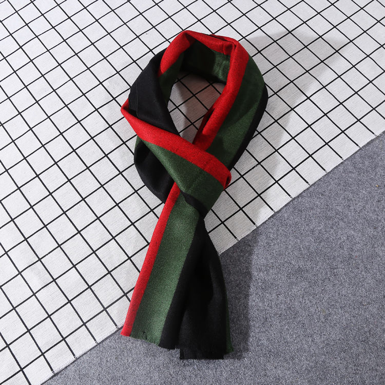 

High quality autumn winter men's wool scarf classic strips scarf size 180*30cm scarves can be wholesale