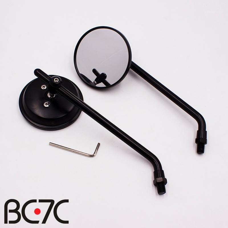 

Motorcycle Mirrors Universal M10 Rear View Mirror Chrome Round Motorbike Black 8 Inches Stem Side Accessories