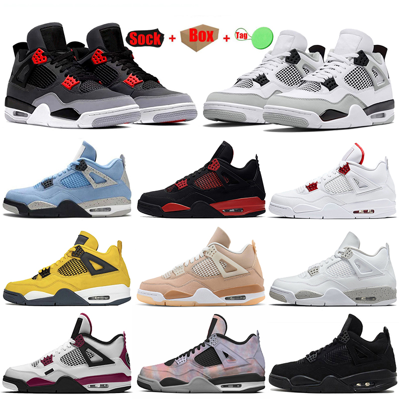 

2022 With Box Jumpman 4 4s men women high basketball shoes Zen Master Infrared Black Cat White Oreo Sail Red Thunder University Blue Designer Trainers Sports Sneakers, Color#9 40-47