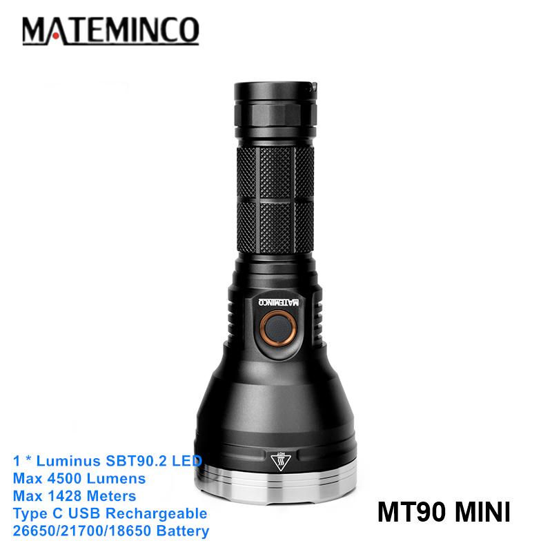 

Mateminco MT90 Mini Powerful SBT90.2 LED 18650 Rechargeable Torch Lantern Type C USB 1400 Meters Long Range Camping