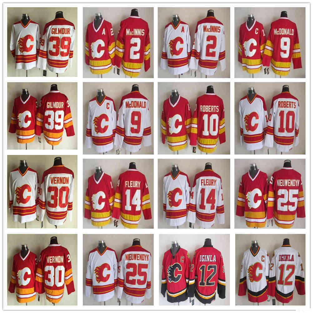 

Vintage CCM Calgary Flames 12 Jarome Iginla Jersey Hockey Stitched 2 Al Macinnis 9 Lanny McDonald 10 Gary Roberts 14 Theoren Fleury Jerseys, As picture