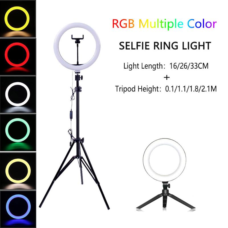 

LED Light Ring Lamp Tripod Round Selfie Ring Light with Tripod for Mobile Phone tiktok youtube Photography Lamp Hoop Ringlights