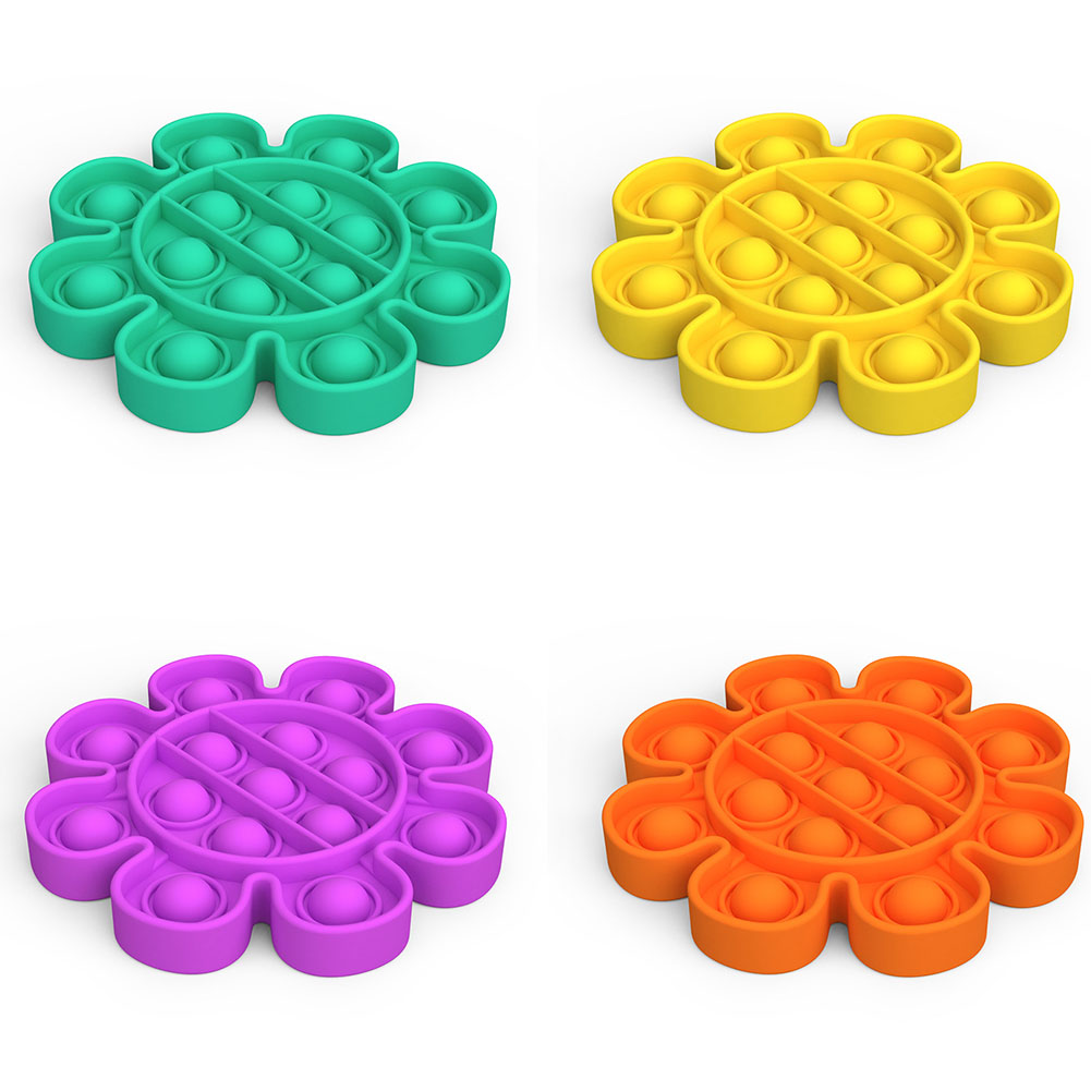 

Pop It Push Bubble Fidget Autism Sensory Toy Flower Shape Silicone Stress Relief Toy For Kids Boys Girls Family Friends