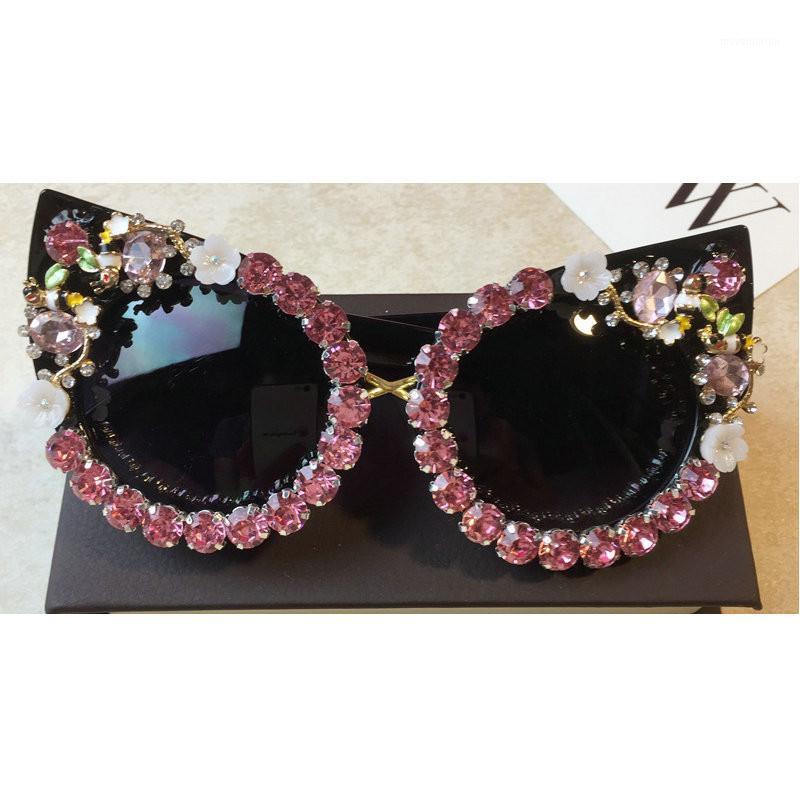 

New Luxury Diamond Women cat Sunglasses Brand Designer Luxury cat Sun Glasses High Quality Shades FML1
