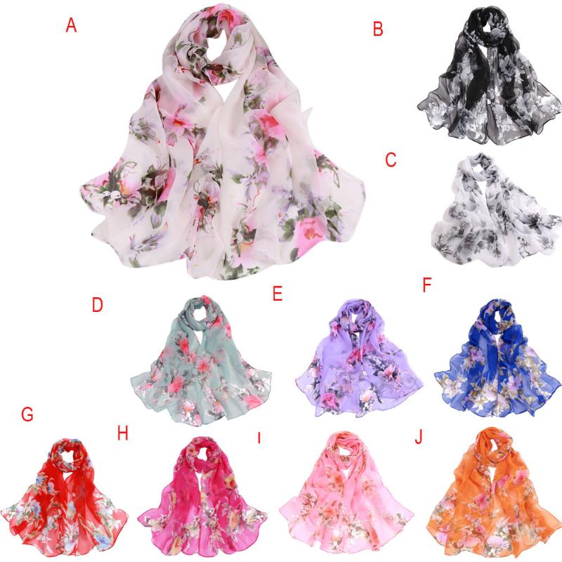 

European and American Fashion Women Peach Blossom Printing Long Soft Wrap Scarf Ladies Shawl Scarves Men Women All-match