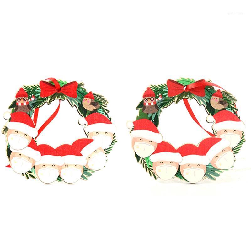 

New Christmas Tree Hanging Ornaments Family Round Ornament Decor Wood Mask Old Man Pendant Christmas Tree Wooden Snowman Pendant1