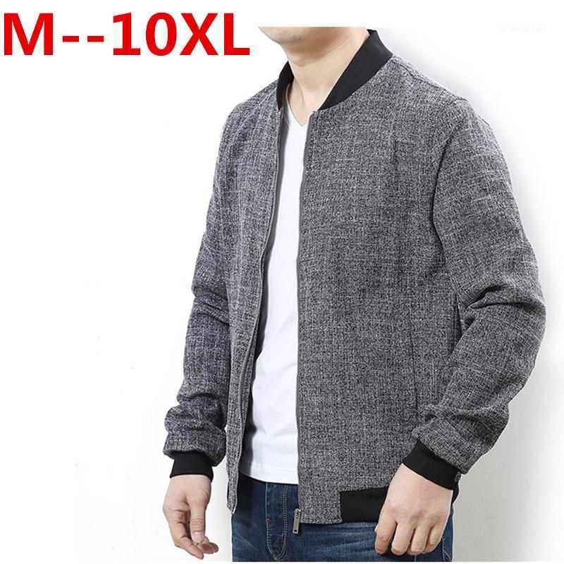 

10XL 8XL 6XL 5XL Spring Autumn Men's Jackets Thin Solid Fashion Coats Male Casual Slim Stand Collar Bomber Jacket Men Overcoat1