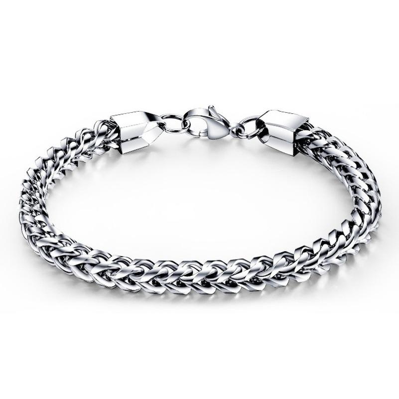 

New Fashion Classic Stainless Steel Square Men's Chain Titanium Steel Bracelet