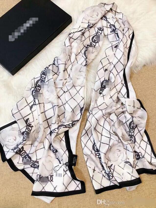 

Luxury-2020 Top Quality Luxury Women Light Thin Pure Silk Scarves Designer Tourism Scarfs Headband Soft Long Double Layer Chiffon Outdoor, Blue;gray