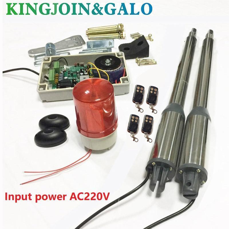 

Easy Install automatic swing gate dual arms swing gate opener with 4 transmitters 1 pair of photocells 1 alarm light1