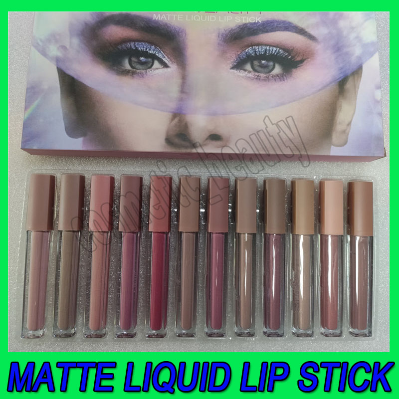

.New Makeup Beauty 12pcs Matte Liquid Lipstick Set Waterproof lip gloss lipgloss Nutritious rouge a levre maquillage Kit, Mixed color