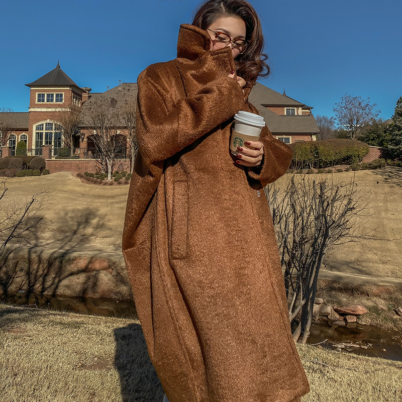 

2021 New Le Palais Vintage Original Autumn Gold Luxury Suit Brown Wool Solid Casual Coat Streetwear Parkas Coats VBNF, Golden brown.