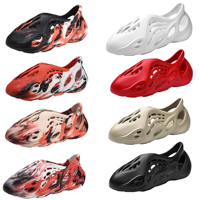 

Foam Slide Runners Slippers For Men Women Clog lady sandals EVA Black MXT Red white black Loafers Woman Man Tainers bone Vermilion Ochre Des, White 2828