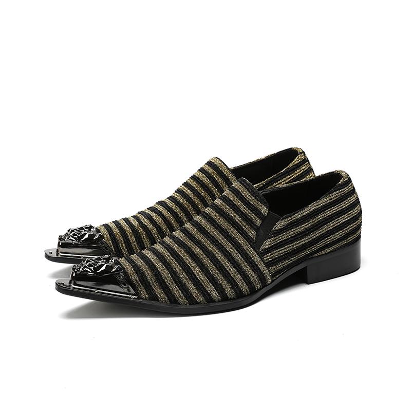 

Stripe Slip on High Quality Leather Formal Party Shoes Oxford Business Shoes Luxury Italian Designer Men Dress, Black