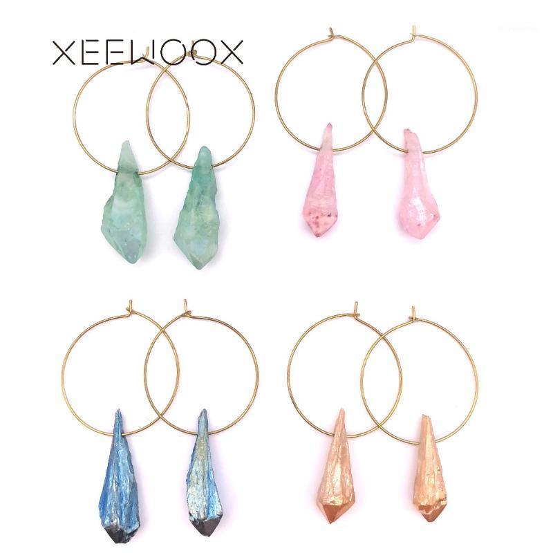 

Romantic Colorful Crystal Long Drop Earring Blue Green Orange Pink Woman Statement Drop Earring XEEWOOX Design Party Gift1
