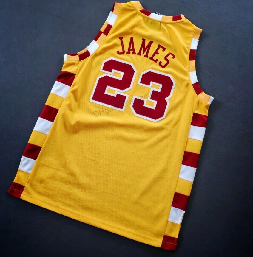 

Cheap Custom #23 James Basketball Jersey Men's All Stitched Yellow Any Size 2XS-3XL 4XL 5XL Name Or Number Free Shipping Top Quality