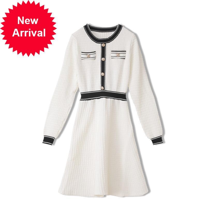 

2021 New High Quality Brand Black Party Clothes Female Winter Long Sleeve Thin Striped Neck Midi Mesh Dress in Fashion 3udh