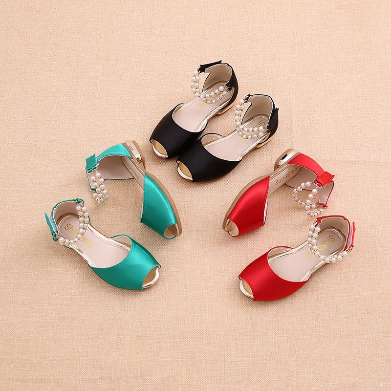 

sandal girl shoes size 27 to 37 2020 summer princess red green black children