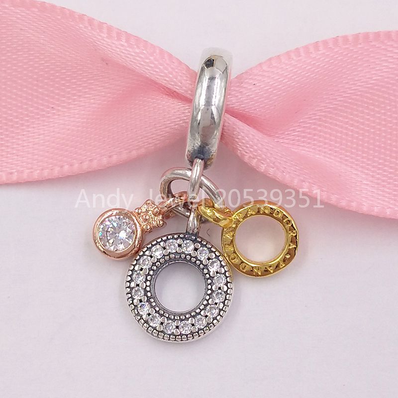 

Authentic 925 Sterling Silver Beads Tripel Monagram & Logo Dangle Charm Charms Fits European Pandora Style Jewelry Bracelets & Necklace 7990