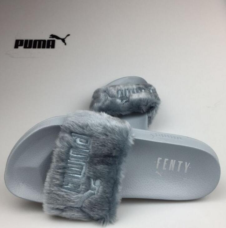 

Ms flip flop Plush slippers harena Wool drag women, Grey
