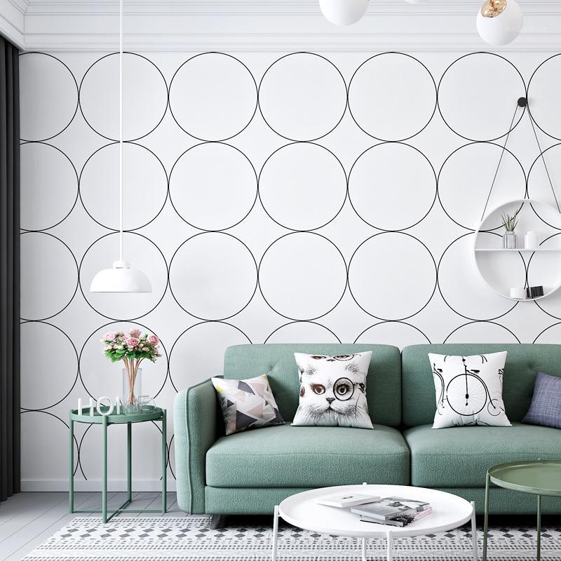 

Modern Minimalism Wallpaper Art Geometric Round Lattice Ins Female Harajuku Style Japanese House Room Background Wallpaper1 Wallpapers, As pic