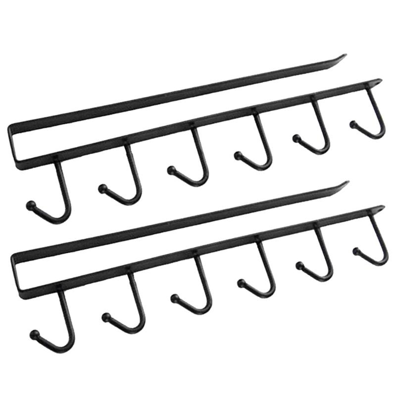 

Kitchen Storage Rack Cupboard 6 Hooks Under-Cabinet Hanger Rack New Coat Hat New Hooks Hanger For Kitchen Bathroom 18MAR12