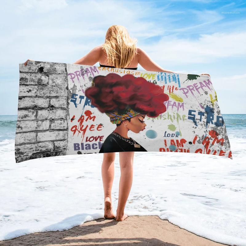 

African Woman Female Graffiti Wall Bath Towel Microfiber Beach Towel Bathroom Camping Accessories Bath Towels for Adults1, As pic