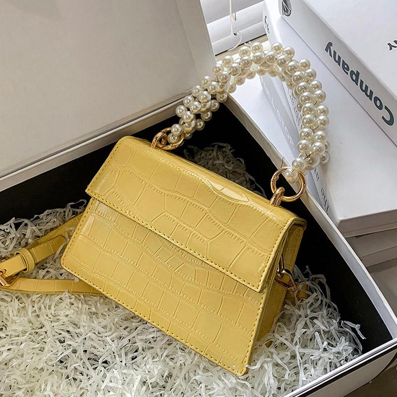 

Classic Crocodile Pattern Pearl Tote Bag Crossbody Bag 2021 New High Quality Lady Travel Shoulder and Purses, Black