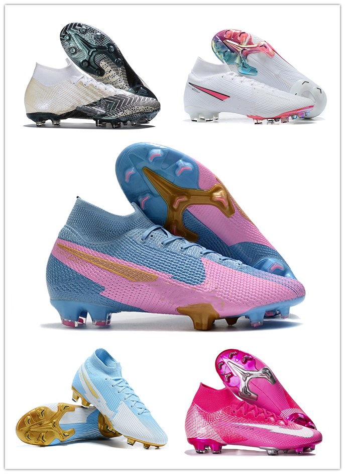 

New Mercurial Superfly VII 7 football shoes Mens Soccer Shoes CR7 360 Elite SE FG CR7 SAFARI Rosa Panther Ronaldo Football Cleats, 0003