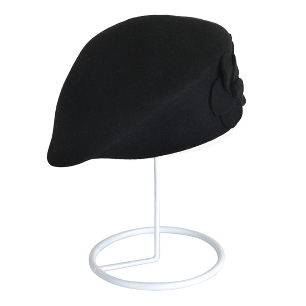 

Women Faux Wool Breathable Wear Resistance Hats Autumn Winter Beret Casual Flower Pattern Warm Elegant Travel Gift Soft Vintage, Red