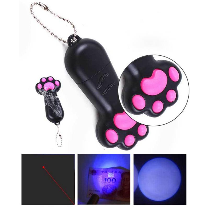 

3 In 1 Multifunctional Teaser Cat Toy USB Rechargeable Light Pointer UV, Funny Training Exercise Cat Toy