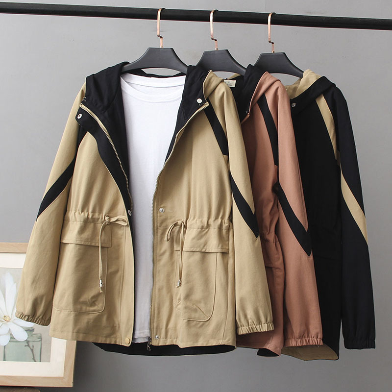

Female Spring New Korean Blouse Fashion Oversize Mail Color Draw Back with Coat Outwear R699 Aete, Haji